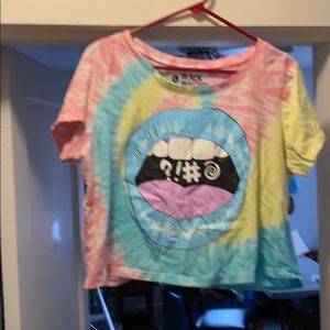 Juniors cropped tye-dye tee